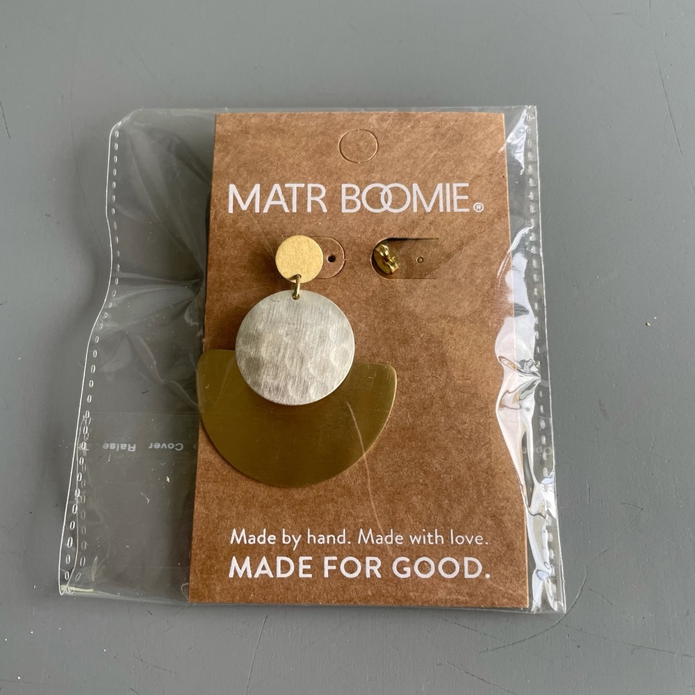 NWT Matr Boomie Vitana Deco Disc Earrings